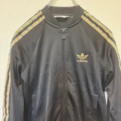 adidas Originals トレフォイル ジャージ トラックトップ 黒 金