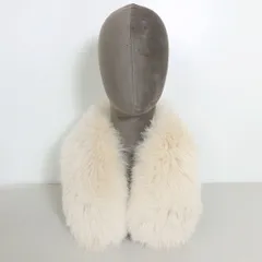 素敵なファー襟巻 ストール 和装にも◎　ホワイトベージュ系　＊ｋ4434