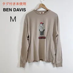 タグ付き未使用 BEN DAVIS RECYCLE COTTON MIX LONG SLEEVE TEE リサイクルコットンミックスロングスリーブTシャツ ロンT ベージュ ルーズシルエット ストリート M