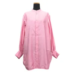 美品 MACPHEE マカフィー トゥモローランド コットンモールスキン バンドカラー チュニック シャツ カットソー 長袖 サイズ36 ピンク レディース 古着 中古 USED