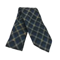 バーバリーズ BURBERRYS ホースロゴ刺繍 チェック 総柄 シルク ネクタイ メンズ 表記無 