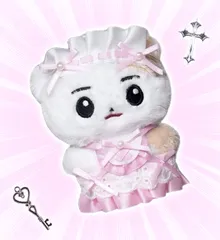 ♡B1 ヘッドドレス ぬい服 バレエコア 韓国 ピンク 前掛け よだれかけ 10cm