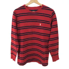 POLO RALPH LAUREN ポロラルフローレン 長袖カットソー サイズ:M ワッフル生地/ボーダー/コットン    レッド/ネイビー メンズ / 240001169690