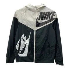 NIKE ジャケット M キッズ ブラック ホワイト ナイキ ジップアップ スポーティー スポーツウェア ナイロンジャケット 春物 a711-5191のサムネイル