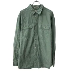 L.L.Bean 長袖 無地シャツ XL～ カーキ エルエルビーン 胸ポケット ボタン 無地 シンプル コットン 長袖シャツ トップス 春物 a711-5224