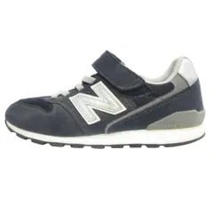 良品 New Balance ニューバランス 996 Bungee Lace with Top Strap スニーカー シューズ 靴 ベルクロ サイズ23cm ネイビー キッズ 古着 中古 USED