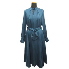 美品 RUIRUE BOUTIQUE ルイルエ ブティック ワンピース ドレス スタンドカラー カットソー 青 ブルー レディース 古着 中古 USED