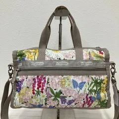 5749　LeSportsac レスポートサック 2way　ショルダーバッグ　肩がけ　斜めがけ　ワンショルダー　ミニボストン　花柄　フラワー　紐調節可能