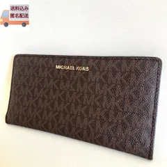 MICHAEL KORS マイケルコース 財布 MK コーティングキャンバス モノグラム 二つ折り 長財布 ライトブラウン×ブラウン 32S8GF6D7B