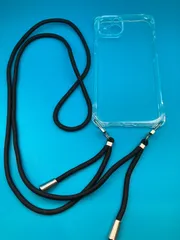 iPhone15 Plus対応 ショルダー付きクリアケース 全透明 TPU素材 新品