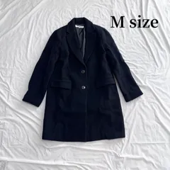 冬物コート　チェスターコート　ロングコート　厚手　ナチュラルビューティーベーシック　ウール素材　ネイビー　Mサイズ　送料無料