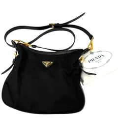 ☆未使用級☆ PRADA プラダ サフィアーノ ナイロン ショルダーバッグ 2way バッグ 黒 レザー ゴールド金具