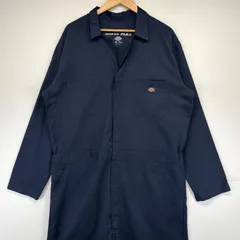 古着 ディッキーズ Dickies 長袖つなぎ ワンポイントロゴ 大きいサイズ オールインワン XL tall  ネイビー メンズ