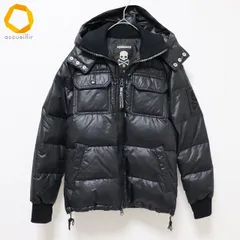 ハイドロゲン HYDROGEN ダウン ジャケット ロゴ 刺繍 ダブルジップ フーディー スカル [x938643n]