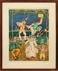 ポール・アイズピリ　2本のアイリス　リトグラフ　111/200 ポール・アイズピリ 2本のアイリス リトグラフ 111/200 ポール