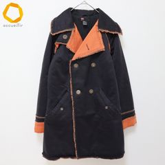 DIESEL ロングコート ウール混 フェイクレザー切替 - メルカリ