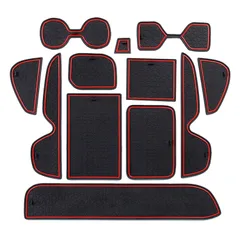 特価商品 ruiya 新型 トヨタ RAV4 50系 専用 インテリアラバーマット 滑り止めシート アクセサリー ポケットマット 引っ掻きキズ防止 ノイズ軽減 12枚 カスタムパーツ (レッド)