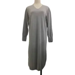 ロッソ ROSSO アーバンリサーチ ワンピース ニット Iライン ロング Vネック アンゴラ混 カシミヤ混 長袖 Free グレー