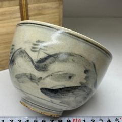 茶道具 青木木米 作 呉須唐人文茶碗 銘あり - メルカリ