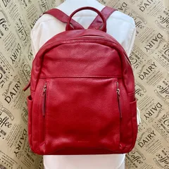 BARCOS バルコス シュリンクレザー リュックサック 赤 旅行 FX371