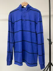 CHAPS ハーフジップセーター ブルー M US古着