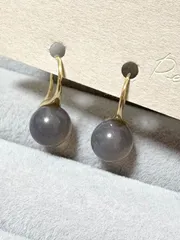 グレーオニキス 8mm ピアス（ウルグアイ産）