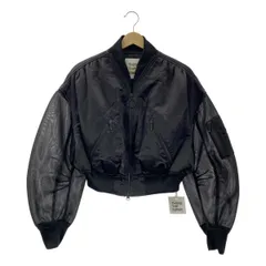 【新品】  THINGS THAT MATTER / シングスザットマター | SHEER SLEEVES COMPACT MA-1 BLOUSON ブルゾン ジャケット | F | ブラック | レディース