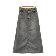 upper hights / アッパーハイツ | 別注 LAZY SKIRT / ブラックデニム スリット スカート | 24 | チャコールグレー系 | レディース