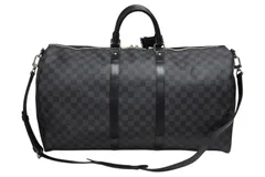 極美品 LOUIS VUITTON ルイヴィトン キーポルバンドリエール55 ボストンバッグ N41413 ダミエグラフィット ブラック 中古 4b008504