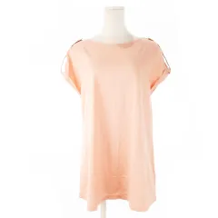 バーバリー ロンドン BURBERRY LONDON カットソー ラウンドネック 半袖 ロールアップ ロゴ ノバチェック 大きいサイズ 5 XXL ピンク /CK26 ■GY99