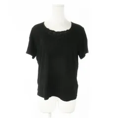 バーバリー ロンドン BURBERRY LONDON カットソー ラウンドネック 半袖 ストレッチ ワンポイント 刺繍 ニット 大きいサイズ 5 XXL 黒 ブラック /AO21 ■GY99