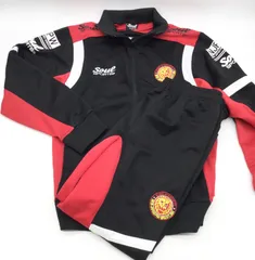 11080 SOUL SPORTS 新日本プロレス ジャージ セットアップ Lサイズ ブラック レッド ポリエステル NJPW