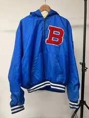 80s 90s HOLLOWAY USA製 ハーフジップ ナイロン プルオーバー ブルー XXL US古着