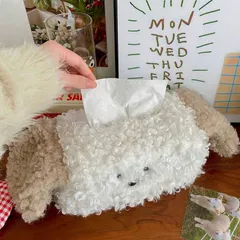 【♡大人気♡】ティッシュケース 犬 ぬいぐるみ かわいい もこもこ 韓国 北欧 雑貨