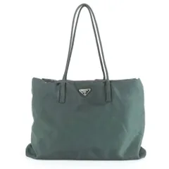 美品 プラダ テスート ナイロン 三角ロゴ カーキ グリーン トート バッグ 肩掛け ショルダー ハンド A4 レディース ERM CY13-8【中古】