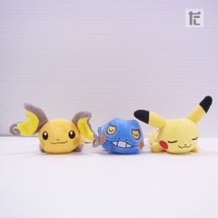 포켓몬 센터 쿠리리 봉제 인형 피카츄 / 라이츄 / 그렉 3 체 세트 종이 태그 첨부 / PK01869