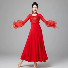 ストーン付スタンダードドレス✨競技会や発表会、デモやダンスパーティに！ ストーン付きスタンダードドレス 競技会やデモ、発表会に最適な華やか