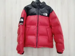 Supreme THENORTHFACE 17FW TNF Nuptse ダウンジャケット 羊革 Mサイズ レッド ブラック シュプリーム ザノースフェイス 