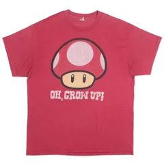 【L】スーパーマリオブラザーズ スーパーキノコ Tシャツ OH GROW UP!