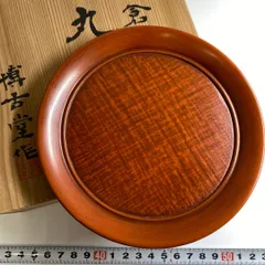 博古堂作　鎌倉彫丸盆　共箱　直径15.1㎝ 東Y7-0303④