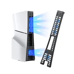 KIWIHOME PS5 Slim用 冷却ファン PS5 冷却 対策 ４つ冷却ファン 温度センサー ワンタッチ風速調整可 USB 3.0 低騒音 LEDライト付き 放熱改善 熱対策 PS5 周辺機器/アクセサリー 新型プレステ5 スリム ディスク通常版/デジタ