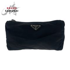 PRADA プラダ ロゴ型押し ブラック 黒 レザー/プラスチック プラ