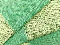 平和屋着物▽上質な紬　単衣　市松文様　正絹　逸品　AABC3969fy