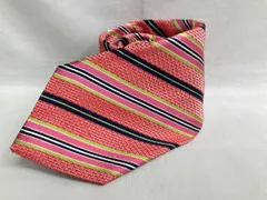 BVLGARI ブルガリ ネクタイ ストライプ 赤 レッド系 シルク100% メンズ ブランド小物