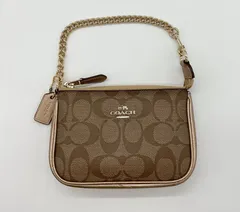 COACH コーチ PVC シグネチャー リストレット  チェーン アクセサリーポーチ ミニバッグ  F64854