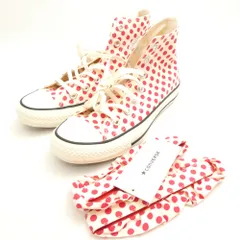 未使用 CONVERSE コンバース 5C1335 オールスター フリルタイ HI ハイカットスニーカー 23.5cm ドット 水玉 レディース AM7431 