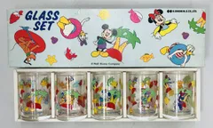 Disney ディズニー　レトロ　グラス　5個セット 