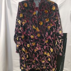 新品タグ付定価25,300円◆NO ID. 花柄ベロアガウンコート(サイズ1) 新品タグ付定価25,300円◇NO ID. 花柄ベロアガウンコート(サイズ1