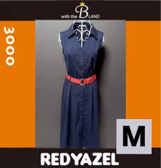 REDYAZEL　レディアゼル　ノースリーブ　フレアワンピース　シャツ襟　ベルト付き