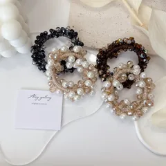 ヘアゴム２本set キラキラ ビジューゴム